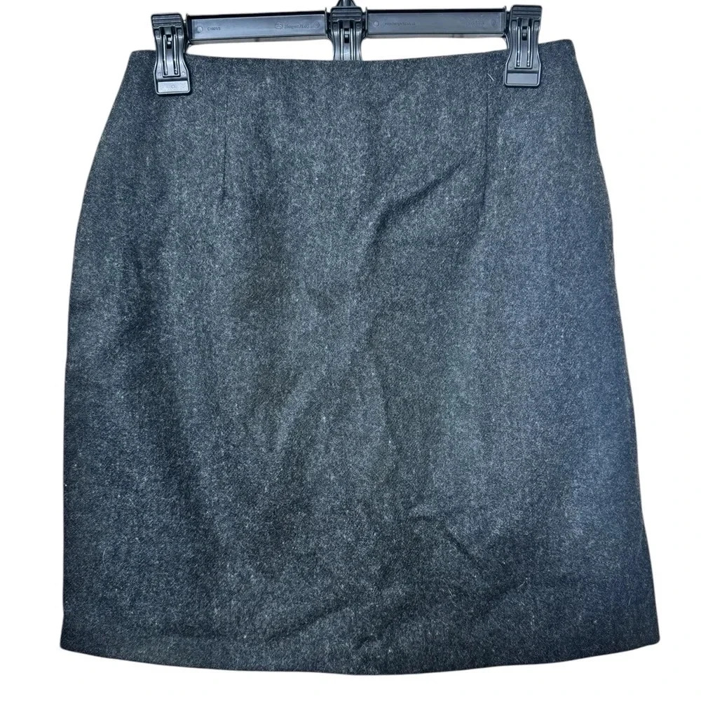 Dark gray‎ 100% wool skirt NWT SIZE 8 Pencil Skirt with Slit Business Casual